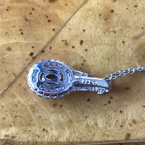 Natural Red Sapphire Yellow Zircon Sterling Silver Necklace - Picture 4 of 8